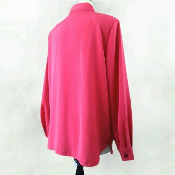 VINTAGE Raspberry Western Yoke Button Up Blouse - Picture 4 of 8